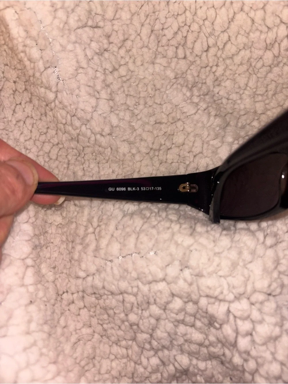 Guess GU6096 Black Rhinestone Rectangle Sunglasses 53-17-135 Y2K